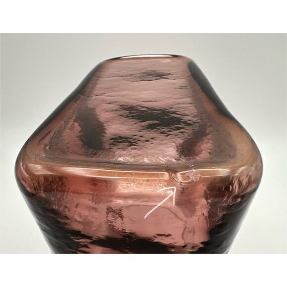 BLENKO Amethyst Purple Glass Double Spouted Water Pitcher Jug Caraf Bottle 8” - Picture 12 of 13